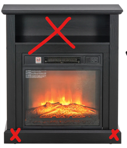 lot 402 image: HOMCOM 27 Freestanding Electric Fireplace with Mantel, 1400W Replaceable Fireplace Insert Heater with Timer, Black (MISSING MANTEL, FIREPLACE ONLY)