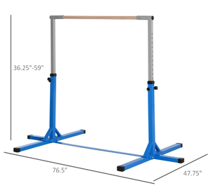 lot 238 image: Soozier Gymnastics Bar for Kids, Adjustable Height Kip Bar for Home, Blue