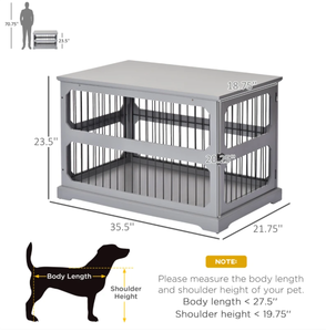 lot 245 image: PawHut Dog Crate Furniture Decorative Cage Kennel with Strong Construction Materials & a Classic Americana Style, Grey
