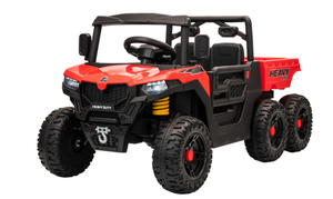 lot 74 image: Qaba 24V 4WD Kids Ride On Car with 6 Wheels, Electric Ride On Car with Dump Bed, Remote for 3-8 Years, Red