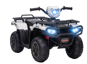 lot 84 image: Aosom 12V Electric Toy Car with Forward Backward Function, Music, LED Headlights, for Ages 3-5 Years, White