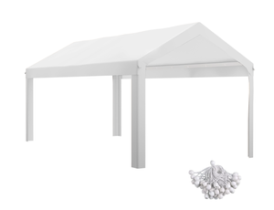 lot 109 image: Outsunny 10 x 20ft Carport Roof, UV Resistant Canopy Replacement, Fits 84C-378V00 and 84C-206 Series, White