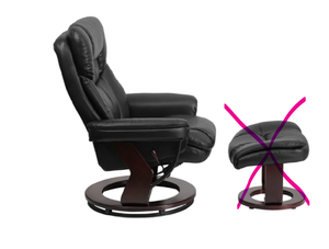 lot 57 image: Flash Furniture BT-7821-BK-GG 33 Inch Swivel Recliner Black Upholstered Wood Base