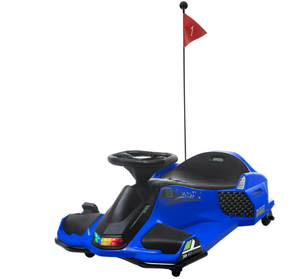 lot 66 image: Aosom 12V Electric Drifting Go Kart w Slow Start, Music, Lights, Blue (Maybe Missing Hardware)