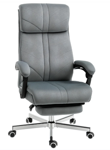lot 32 image: Vinsetto High-Back Office Chair Computer Desk Chair with Footrest Reclining Function and Adjustable Height Gray