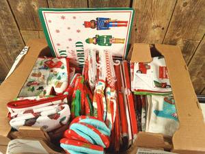 lot 2 image: Huge Lot of Christmas (Table Mats, Kitchen towels, etc.)