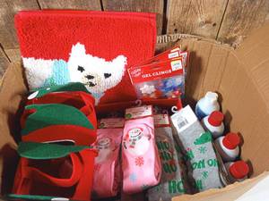 lot 8 image: Lot of Christmas (light up socks, window snow, etc)