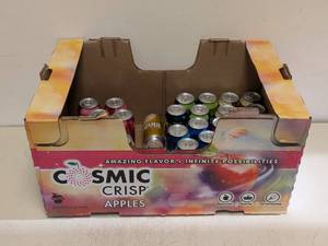 lot 141 image: NEW ZEVIA ASSORTED FLAVORS ZERO SUGAR SODA 24PK.