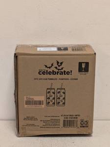 lot 173 image: NEW WAY TO CELEBRATE WTC 2PK CAN TUMBLER - PUMPKINS