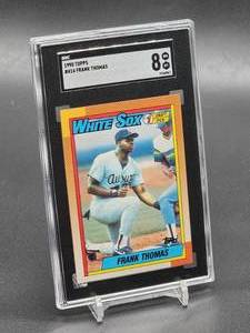 lot 159 image: 1990 Topps Frank Thomas Rookie Baseball Card #414 SGC 8