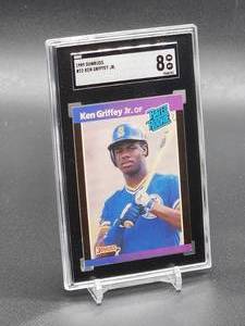 lot 32 image: 1989 Donruss Ken Griffey Jr Rookie Card #33 SGC 8