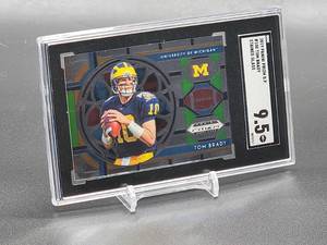 lot 91 image: 2019 Panini Prizm D.P. Tom Brady-Stained Glass Football Card #100 SGC 9.5