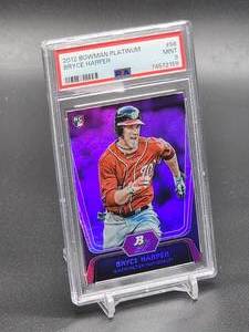 lot 6 image: 2012 Bowman Platinum Bryce Harper Rookie Baseball Card #56 PSA 9