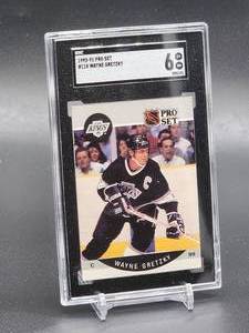 lot 100 image: 1990-91 Pro Set Wayne Gretzky Hockey Card # 118 SGC 6