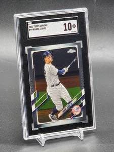 lot 101 image: 2021 Topps Chrome Aaron Judge Baseball Card #99 SGC 10