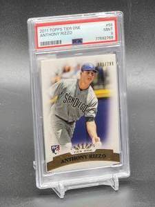 lot 26 image: Limited 81799 2011 Topps Tier One Anthony Rizzo Rookie Baseball Card #58 PSA 9