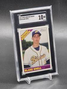 lot 38 image: 2015 Topps Heritage Minors Blake Snell Rookie Card #105 SGC 10
