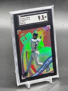 lot 58 image: 1999 Topps Chrome Refractor Ken Griffey Jr Baseball Card # AE3 SGC 9.5