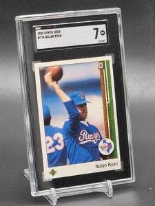 lot 67 image: 1989 Upper Deck Nolan Ryan Baseball Card #774 SGC 7