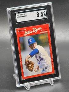 lot 97 image: 1990 Donruss Nolan Ryan Baseball Card #166 SGC 8.5