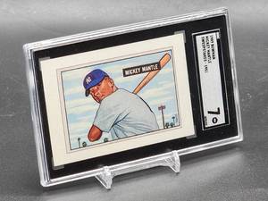 lot 148 image: 1989 Bowman Mickey Mantle Promo Sweepstakes Card SGC 7