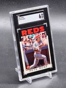 lot 43 image: 1986 Topps Pete Rose Baseball Card #1 SGC 6
