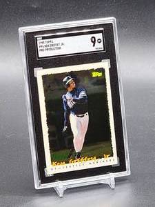 lot 137 image: 1995 Topps Ken Griffey Jr Pre-Production Baseball Card #PP6 SGC 9