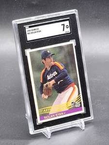 lot 103 image: 1984 Donruss Nolan Ryan Baseball Card #60 SGC 7