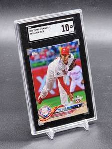 lot 219 image: 2018 Topps Aaron Nola Opening Day Baseball Card #81 SGC 10