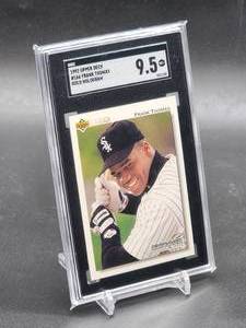 lot 131 image: 1992 Upper Deck Frank Thomas Gold Hologram Baseball Card #166 SGC 9.5