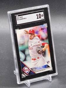 lot 15 image: 2016 Topps Aaron Nola Rookie Baseball Card #133 SGC 10