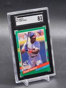 lot 223 image: 1991 Donruss Frank Thomas Baseball Card #477 SGC 8