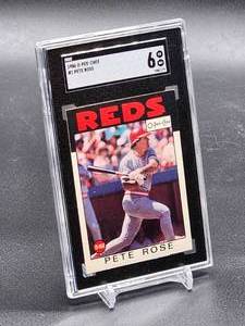 lot 74 image: 1986 O-Pee-Chee Pete Rose Baseball Card #1 SGC 6