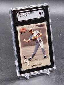 lot 127 image: 2002 Fleer Cal Ripken Jr Greats of the Game Baseball Card #1 SGC 9