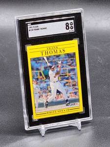 lot 29 image: 1991 Fleer Frank Thomas Baseball Card #138 SGC 8