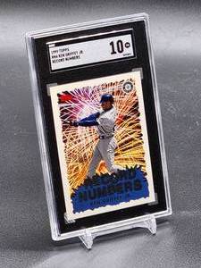 lot 28 image: 1999 Topps Ken Griffey Jr Baseball Card #RN4 SGC 10