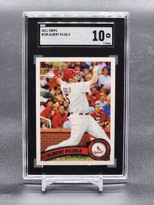 lot 215 image: 2011 Topps Albert Pujols Baseball Card #100 SGC 10