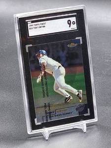 lot 124 image: 1999 Topps Finest Tony Gwynn Baseball Card #20 SGC 9