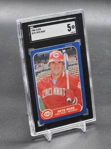 lot 202 image: 1986 Topps Pete Rose Baseball Card #191 SGC 5