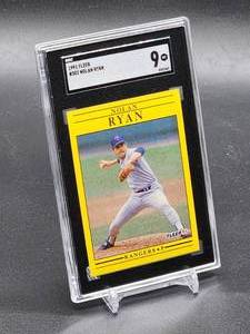 lot 211 image: 1991 Fleer Nolan Ryan Baseball Card #302 SGC 9