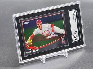 lot 212 image: 2013 Topps Chrome Mike Trout Baseball Card #1 SGC 9.5