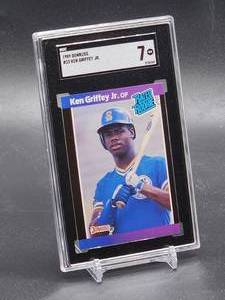 lot 194 image: 1989 Donruss Ken Griffey Jr Rookie Baseball Card #33 SGC 7
