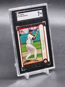 lot 59 image: 1999 Bowman Pedro Martinez Baseball Card #19 SGC 7