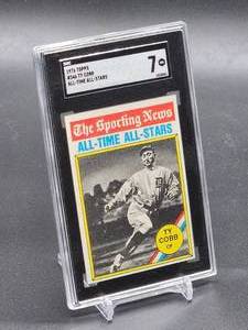 lot 208 image: 1976 Topps Ty Cobb All-Time All-Star Baseball Card #346 SGC 7