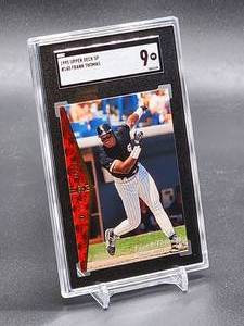 lot 27 image: 1995 Upper Deck SP Frank Thomas Baseball Card #140 SGC 9
