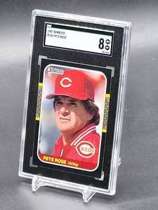 lot 155 image: 1987 Donruss Pete Rose Baseball Card #186 SGC 8