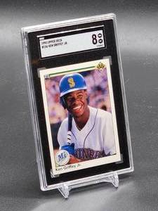 lot 109 image: 1990 Upper Deck Ken Griffey Jr Baseball Card #156 SGC 8