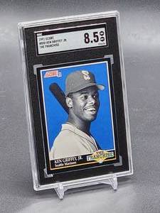 lot 105 image: 1991 Score Ken Griffey Jr Baseball Card #858 SGC 8.5