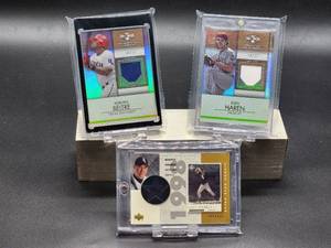 lot 172 image: (3) Assorted Limited Print Baseball Jersey Cards