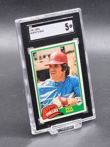 lot 205 image: 1981 Topps Pete Rose Baseball Card #180 SGC 5